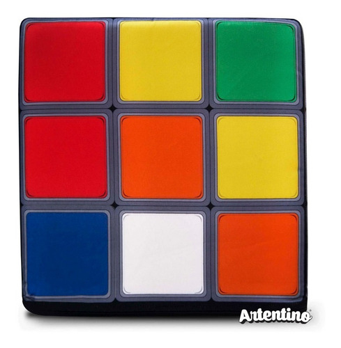 Imagen 3 de 9 de Puff Fiaca Rígido Cómodo Sillón Cubo Mágico Retro Rubik Deco