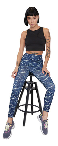 Calza Deportiva Mujer Full Print Azul Corona