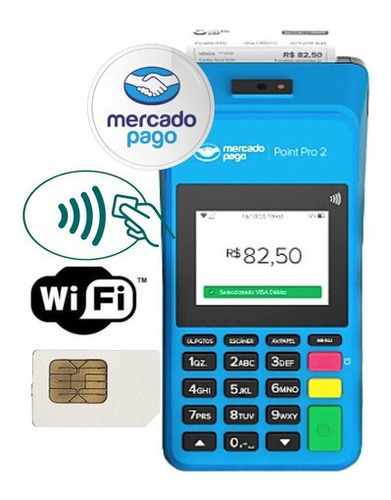 Maquineta Point Pro - Papel NFC Wifi 3G Chip Tarja Sodexo
