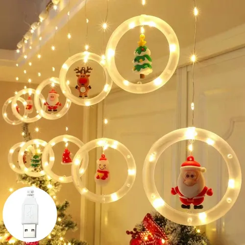 Navideñas De Ventana 3d Novedad Luces Colgantes Navidad Luce