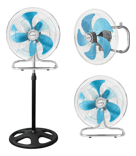 Ventilador Pedestal Piso Pared 3en1 Con 5 Aspas 18 Pulgadas 3.04 M 60 Plateado 5