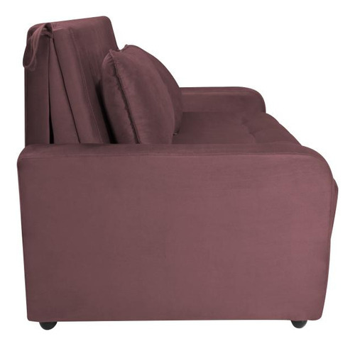 Sofá Cama Para Sala De Estar Amora New Veludo Matrix Cor Rose