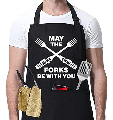 Xbpdmwin Delantal Divertido Para Hombres, May The Forks Be W