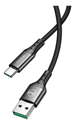 Cable Usb-a A Usb Tipo C 65w Carga Rápida Negro 25cm