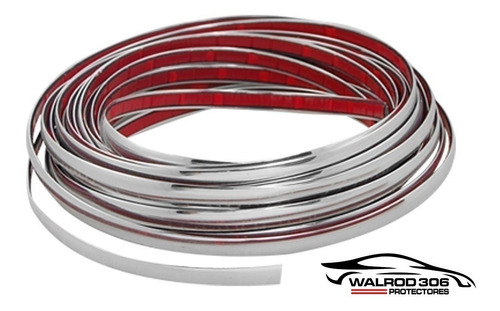 Vira 5 Mm Plateada Moldura Con Adhesivo Por Metro Walrod306