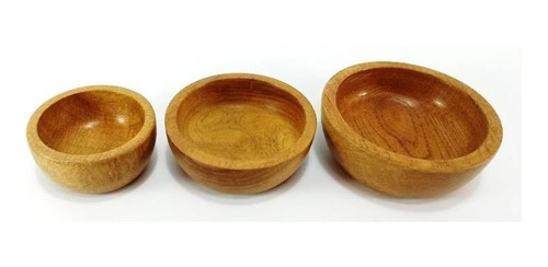 Cazuelas Cuenco De Madera Dip O Velas Pack X 3 Medidas 6u