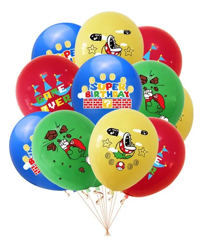 Kit De Globos Y Decoración De Super Mario Bros