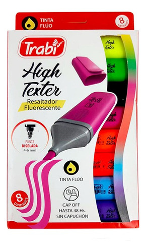 Resaltadores Fluorescente X8 High Texter Trabi