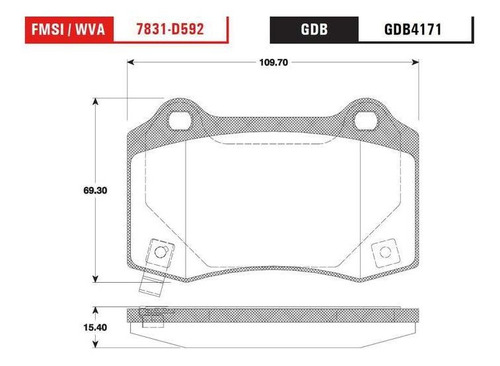 Balata Trasero Trw Gdb4171 Chevrolet Camaro 2015 2016 2017