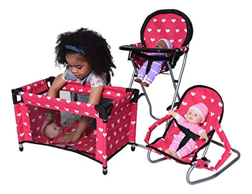 New York Doll Collection Dolls Mega Play Set Con Silla Alta
