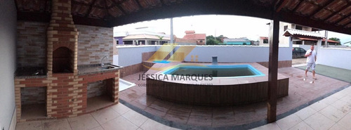 42-3 Casa 2 Quartos, Piscina E Área Gourmet Em Unamar - Cf
