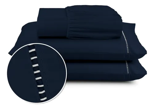 Kit Jogo De Lençol Casal 3 Pç 400 Fios Conforto Toque Macio NOSSO LAR ENXOVAIS 4