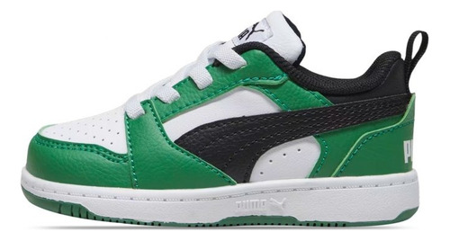 Tenis Casual Bebe Puma Rebound 393835 05 Bco/verde Original!