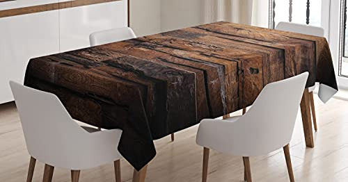 Ambesonne Chocolate Tablecloth, Rudo Madera Oscura Lsj1q