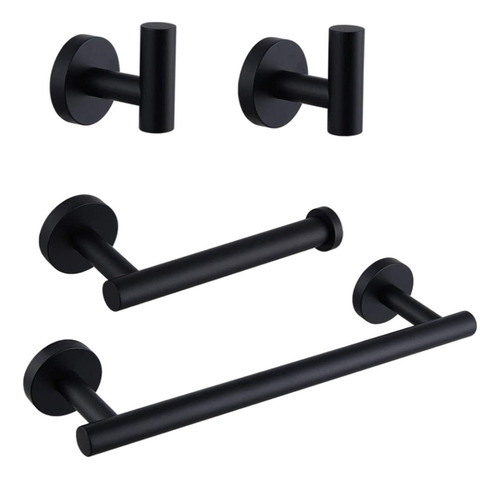 J Toallero De Baño Negro Conjunto De Cuatro 4 Piezas