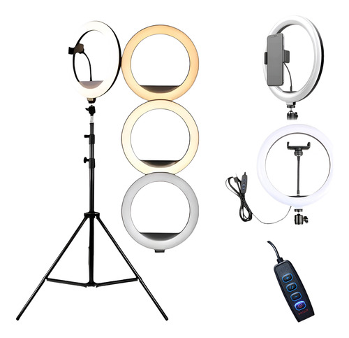 Ring Light 10 Polegadas Com Tripé 2.10m Suporte Para Celular