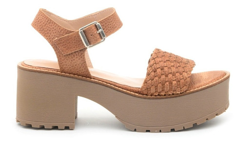 Sandalias De Cuero Trenzado Taco Plataforma Mujer Verano !!