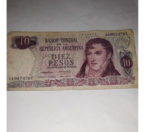  Pesos Ley 18188 $10,00 Año 1974