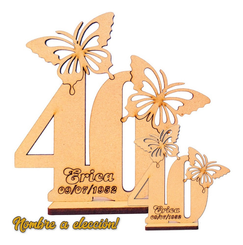 30 Souvenirs 40 Años Mariposas + 1 Central Personalizados !