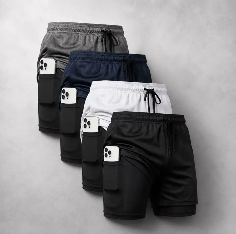 Kit 4 Shorts 2 Em 1 Dryfit Masculino Corrida Academia Treino Kit 4 Shorts 2 Em 1 Dryfit Masculino Corrida Academia Treino