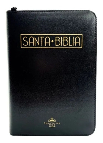 Santa Biblia Rvr 1960 Estuche Negro Canto Rojo Qr / Sbu