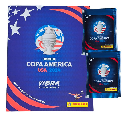 Figuritas Copa America 2024 Panini Album + 50 Sobres Fs