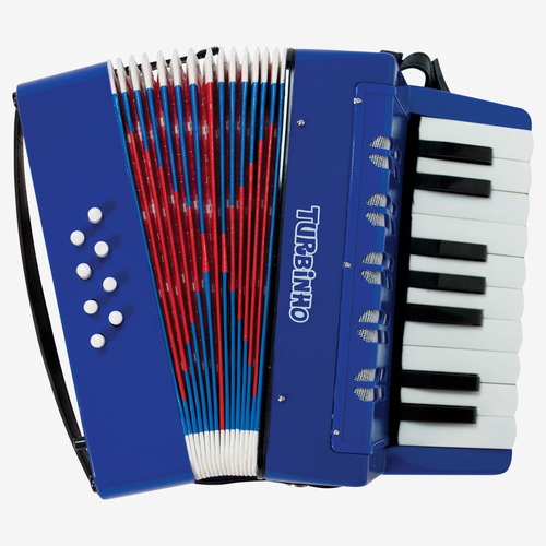 Acordeon Gaita Sanfona Criança Infantil Turbo Turbinho Azul