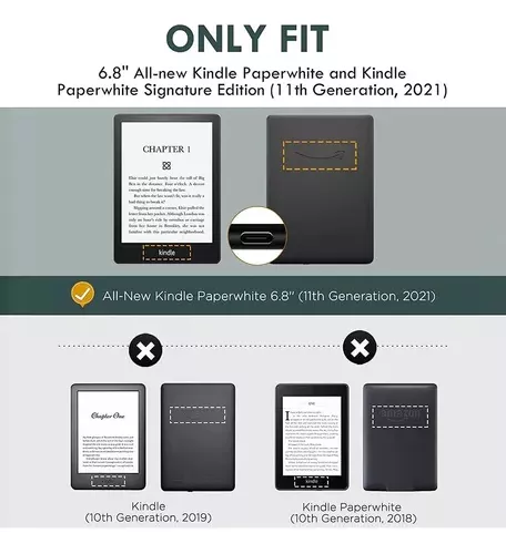 Funda protectora para tableta compatible con Kindle Paperwhite 5 11ª  generación 6.8 pulgadas de piel sintética con tapa para billetera  protectora del
