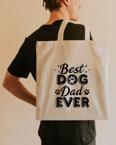 Bolsa Tela Lienzo Tote Bag Perro Dog Best Dad