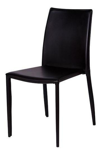 Cadeira Glam Corino Preto Estrutura De Metal 90,5cm