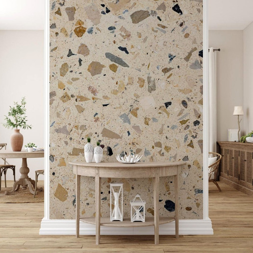 Vinil Tapiz Wallpaper Autoadhesivo Textura Terrazzo Moderno Varios Modelos Fácil Aplicación No Daña Superficies 