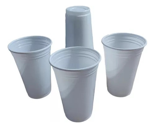 Pack X10 Vasos Descartables Blancos 330ml Cotillón Sm