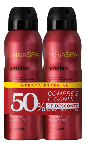 Boticário Kit Nativa Spa Ameixa Desodorante 2x75g/125ml