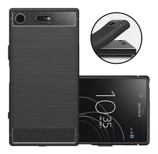 Funda Fibra Carbono Compatible Con Sony Xperia Xz1 Compact