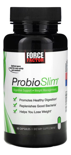 Force Factor Probioslim Refuerzo Digestivo 60 Cápsulas Sabor Sin Sabor