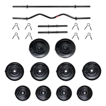 Comprar Kit Gym Bro Pesas Mancuernas Barras Y Discos 90lb Ajustable