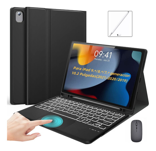 Funda Teclado Táctil +mouse Para iPad  9ª/8ª/7ª Gen 10.2''