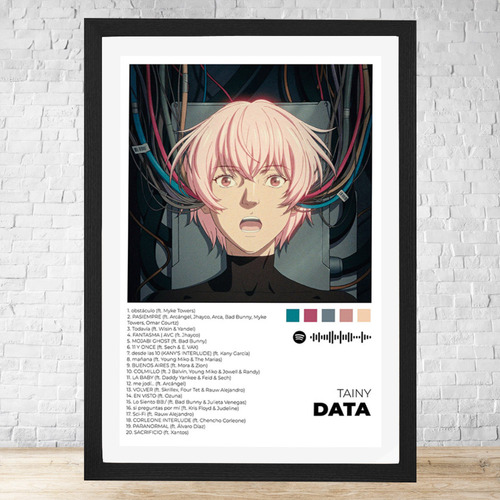 Cuadro Data 30x40 Vidrio Marco Madera Desmontable C323 Negro Moderno