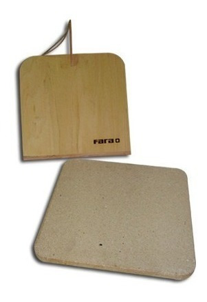Imagen 6 de 9 de Combo Pizza Piedra Refractaria + Pala De Madera Para Horno