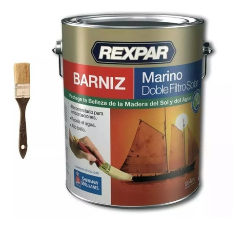 Rexpar Barniz Marino Sherwin Williams 4 Lt + Pincel Envio