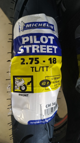 Llanta Michelin 2.75 - 18 Pilot Street Con O Sin Camara 