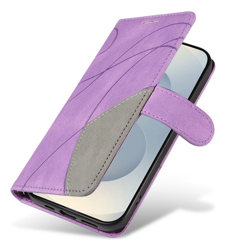 Funda Para Samsung Serie S De Piel Sintética De Alta Calidad, Funda Protectora Tipo Cartera Con Ranura Para Tarjetas, Color Morado