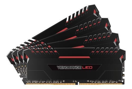 Memoria RAM Vengeance LED gamer color negro 64GB 4 Corsair CMU64GX4M4A2666C16R