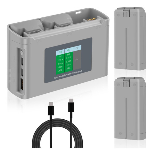 Cargador De Bateria Para Dji Mini 2/2 Se/4k Mas 2 Baterias
