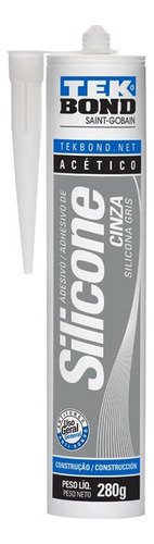 Cola Silicone Tekbond 280g Acetico Cinza  2.201.40.020.00