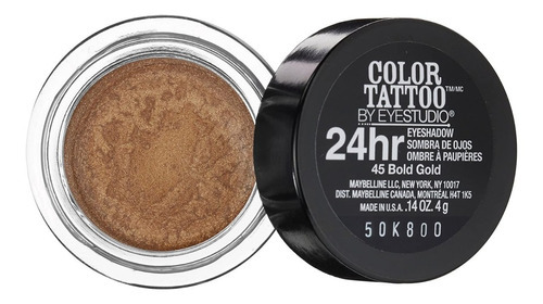 Maybelline Sombra De Ojos En Gel Colortattoo Metal 24 Horas Color De La Sombra 45 Boul Gold