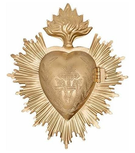 Figura Decorativa Sagrado Corazón, Corazón De Metal Milagr