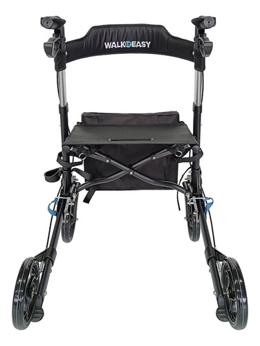 Walkiteasy Andadera Ortopedica Con Asiento Y Ruedas Para Adulto Mayor WEAS01-NEG-STD negro