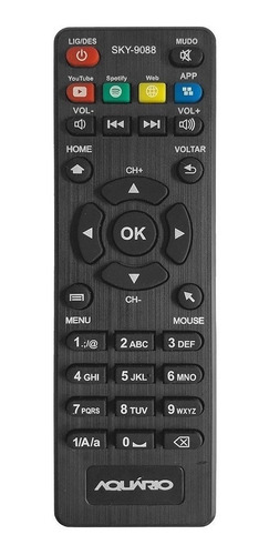 Controle  Remoto Conversor Aquario Smart Stv 2000 4k 