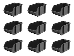 Comprar Kit 9 Caixa Bin Oganizadora Nº 5 Cor Preta - Gaveta Plástica no Mercado Livre